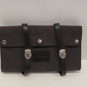 Hanging Travel Toiletry Bag-Durable Canvas-Organizer-Luggage Look-Strap Closure